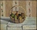 pommes et poires dans un panier rond 1872 Camille Pissarro
